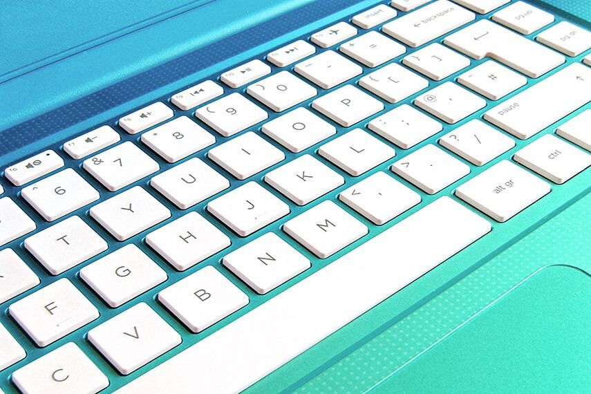 Close-up of a white keyboard