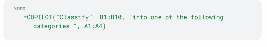 COPILOT function classify job titles
