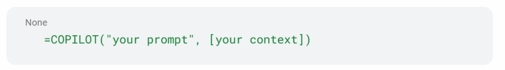 COPILOT function getting started