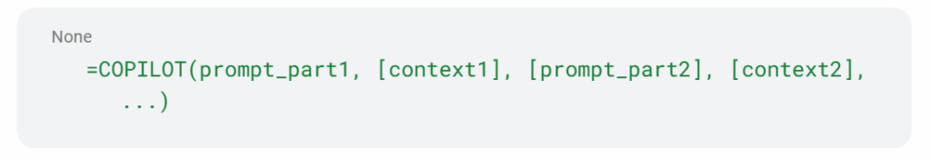 COPILOT function syntax