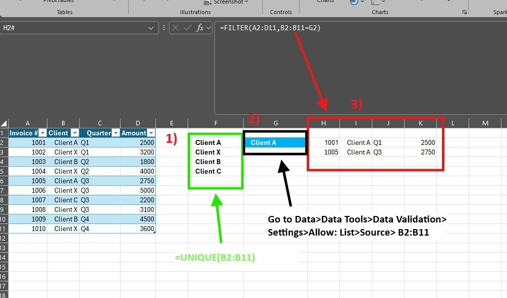 Excel FILTER function