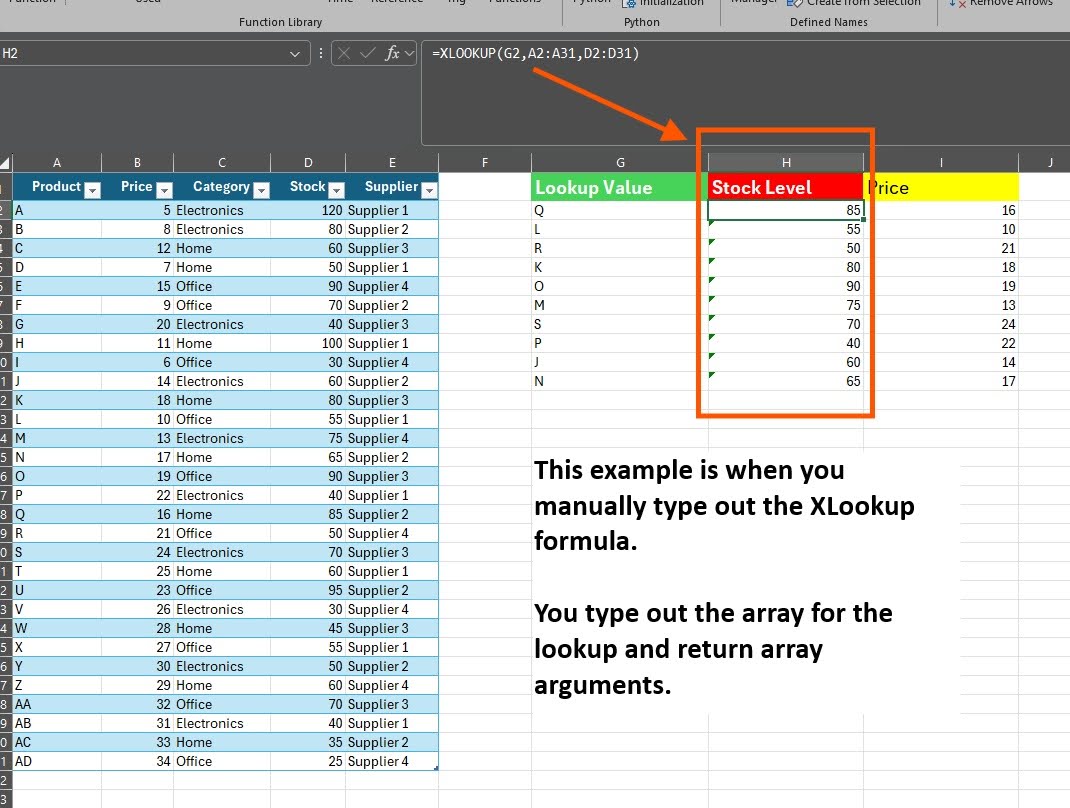 Excel XLOOKUP