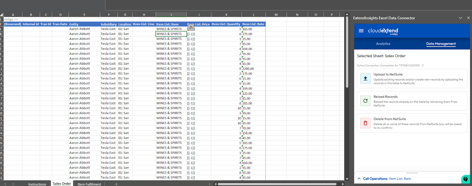 Excel with ExtendInsights